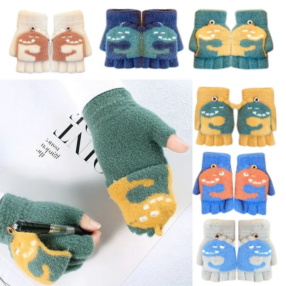 Cartoon Autumn Winter Gloves Cold Proof Thickened Kids Knitted Gloves Windproof Hand Warmer Warm Mitten Boys Girls