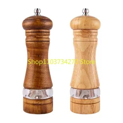 6 Inches Salt and Pepper Grinder Sets Mill Ground Seasoning Bottle Ceramic Core Solid Wood Kitchen Supply