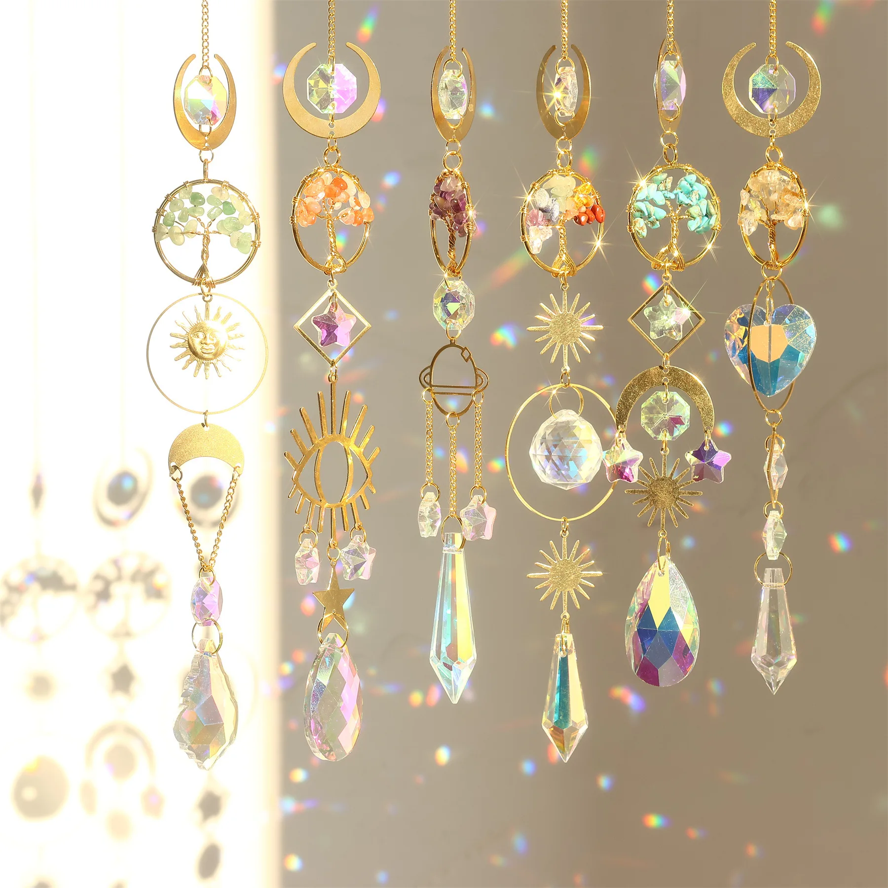 

Sun Catchers with Crystals ,Tree of Life Crystal Suncatcher for Window Prisms Light Catcher Indoor Outdoor Home Party Garden