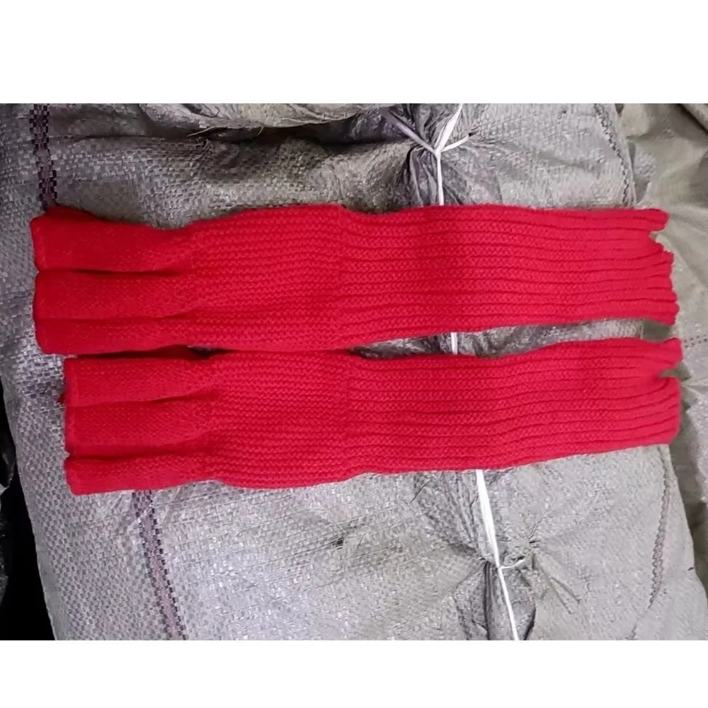 New Solid Color Leg Warmers Thickened Knitted Middle Tube Socks Hosiery Autumn and Winter