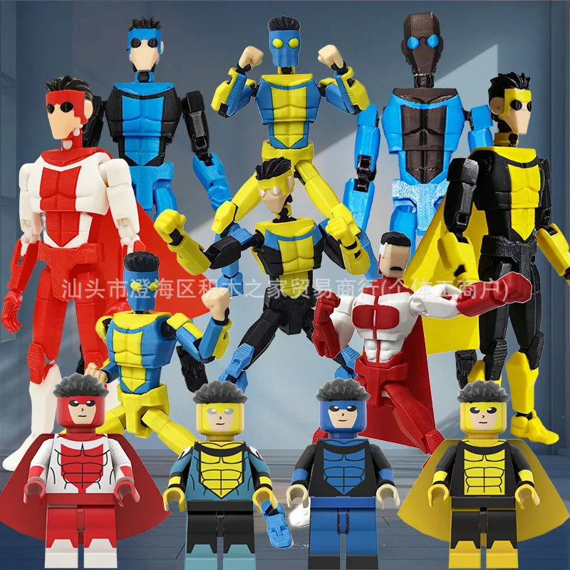 

Invincible Masked Mark Figure Model, 3D Printed Invincible Superhero Articulated Action Figure Toy Building Blocks