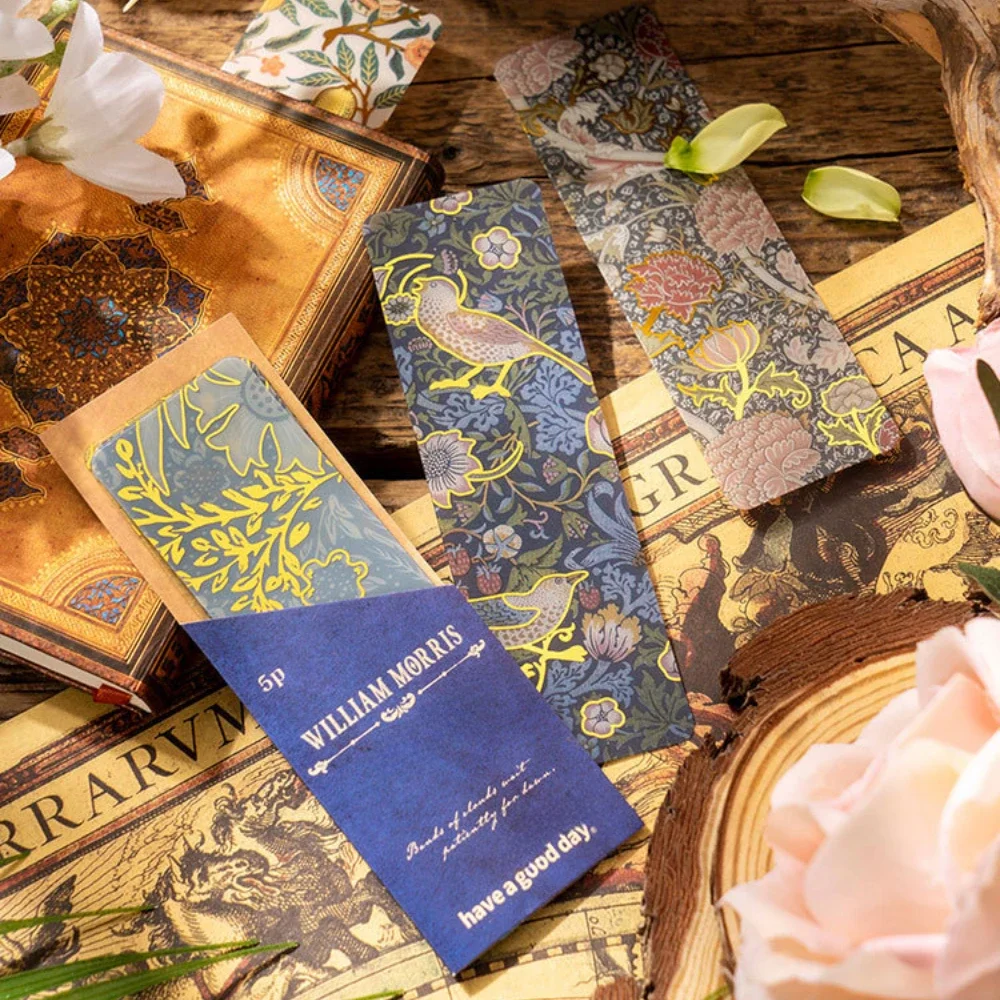 6 Styles 5pcs/set Creative Bookmarks Frosted PVC Bookmark Stamping Process Aesthetic Stationery Practical Reading Accessories