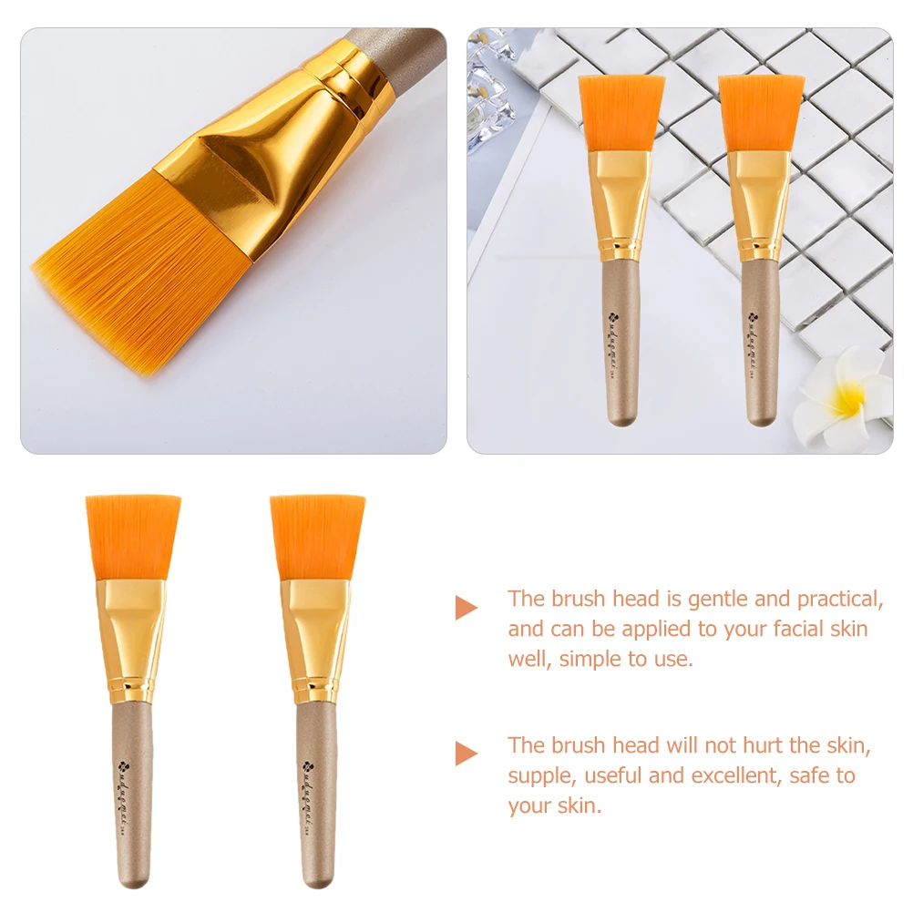 

2 pcs Face Brush Soft Bristles Beauty Tool Applicator for Face Mask Mud Brush Tool Clay Mud Evenly Professional Use