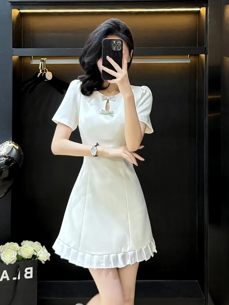 Verano ort Sve Knot Dr Mujer Cintura Cinching Adelgazante Diseño único Sensación de alta gama Little Bla Dr