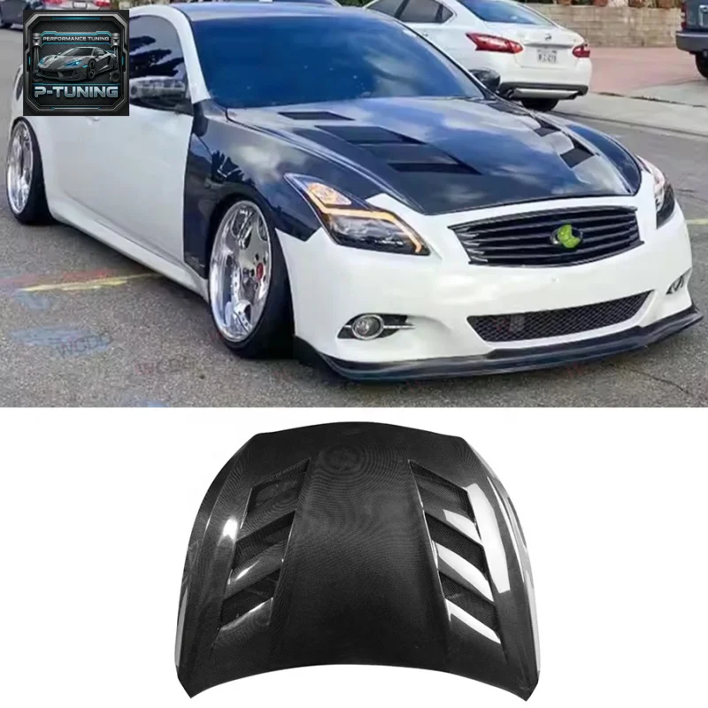 

High Quality Carbon Fiber Front Hood for Infiniti G37 G25 2008-2014 Front Bumper Engine Hood Bonnet Cover Car Body Kit