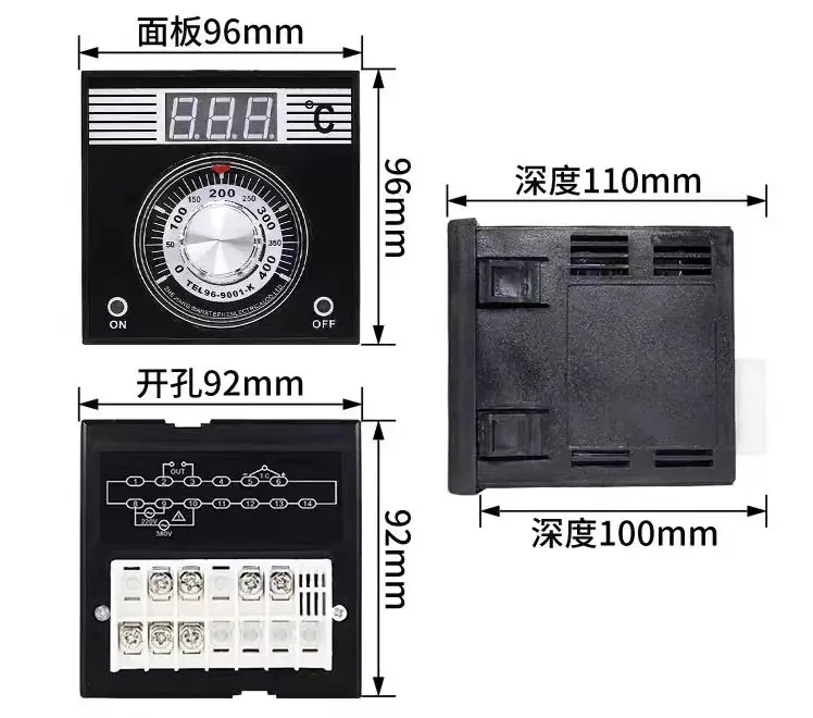 متحكم في درجة الحرارة TEL96-9001 فرن كهربائي 220 فولت ترموستات