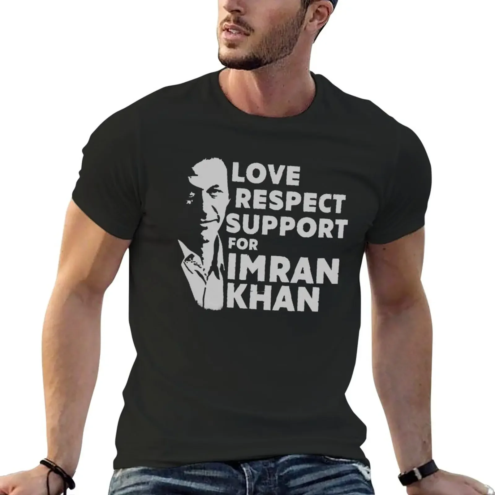 Love Respect Support For Imran Khan T-Shirt vintage Short sleeve tee graphics mens tall t shirts