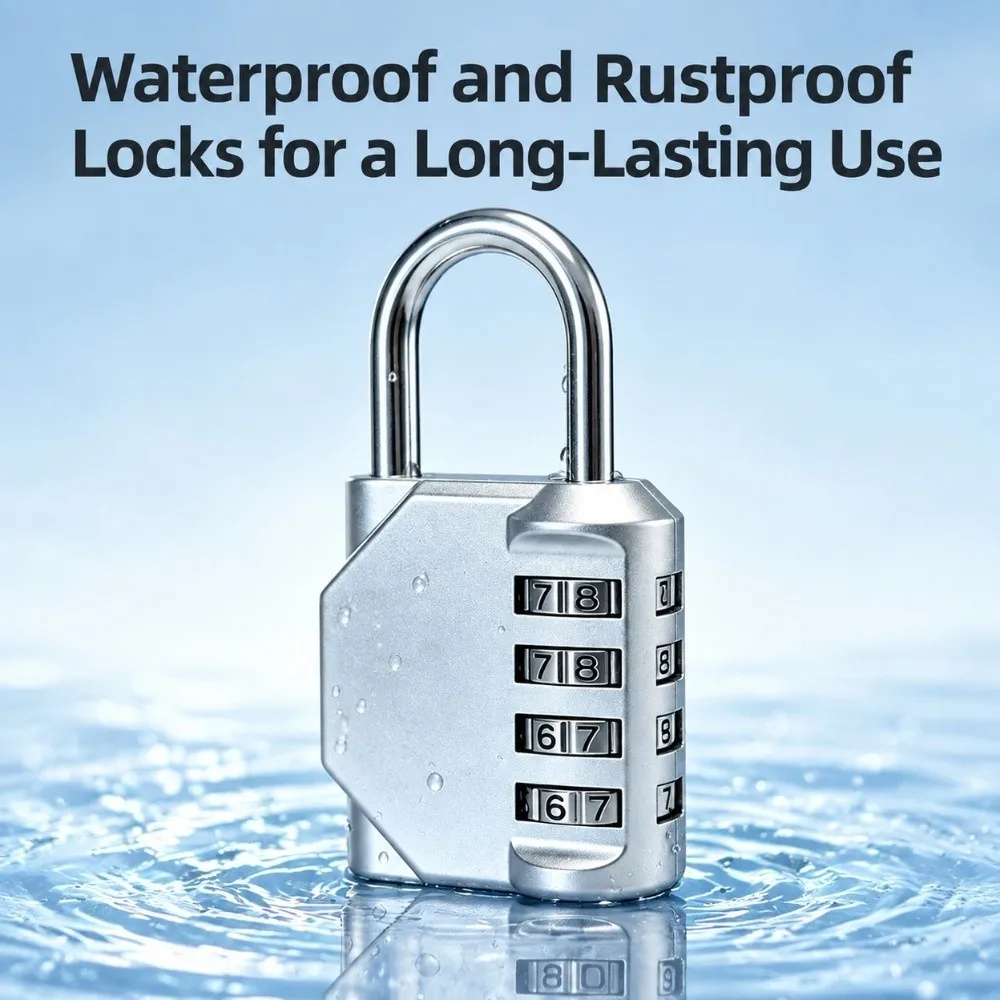 Zinc Alloy Combination Padlock Resettable Code 4 Digit Cabinet Padlock Hard Shell Small Size Digit Code Lock Dorm Cabinet Use