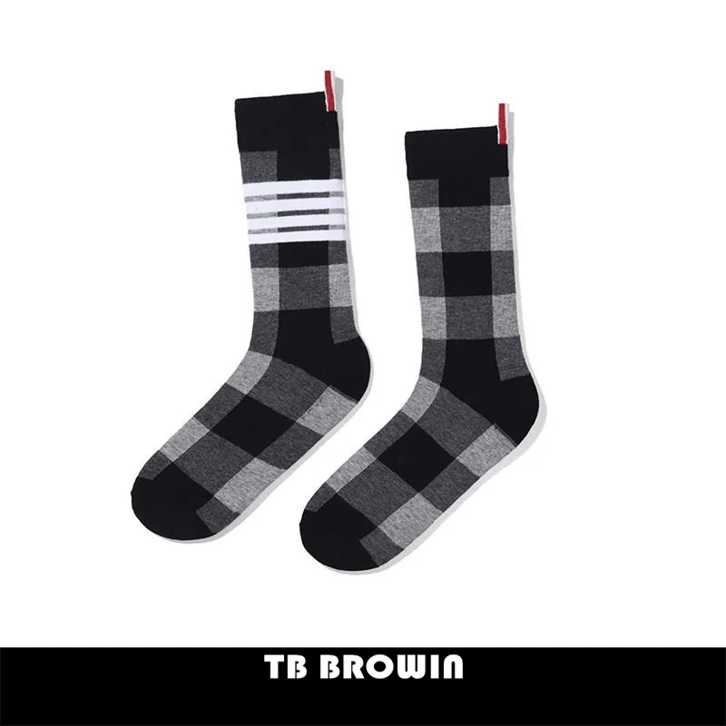 TB BROWIN THOM Men\'s Socks Korean Fashion RWB Stripes No Show Women\'s Cotton Street Fashionable Harajuku Stockings