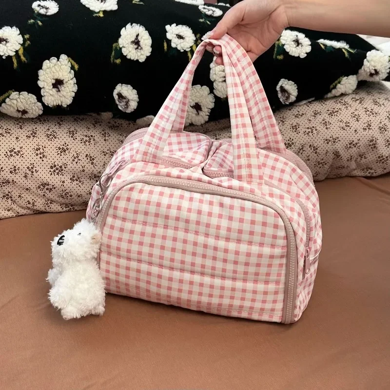 Cute Lay Makeup Bag Travel Cosmetic Organizer Multi-pocket Toiletry Storage Bag with Brush Slot for Girls
