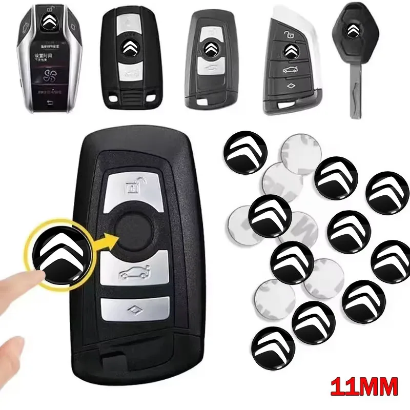 14 مللي متر مفتاح السيارة شعار ملصقات التحكم التلقائي مفتاح شعار اكسسوارات لسيتروين C1 C2 C3 C4 C5 C6 C8 C4L DS3 DS5 سيارة ملصق