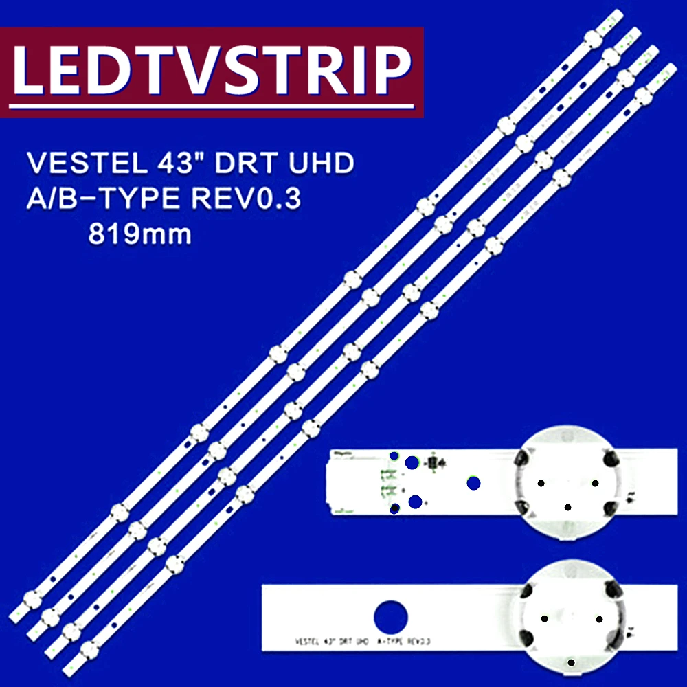 

LED Backlight strip lamp For VESTEL 43" DRT UHD A/B-TYPE REV0.3 LED43292UHDFVP VES430QNDL-2D-U11 LT-43C870 43C862 43U6663DB