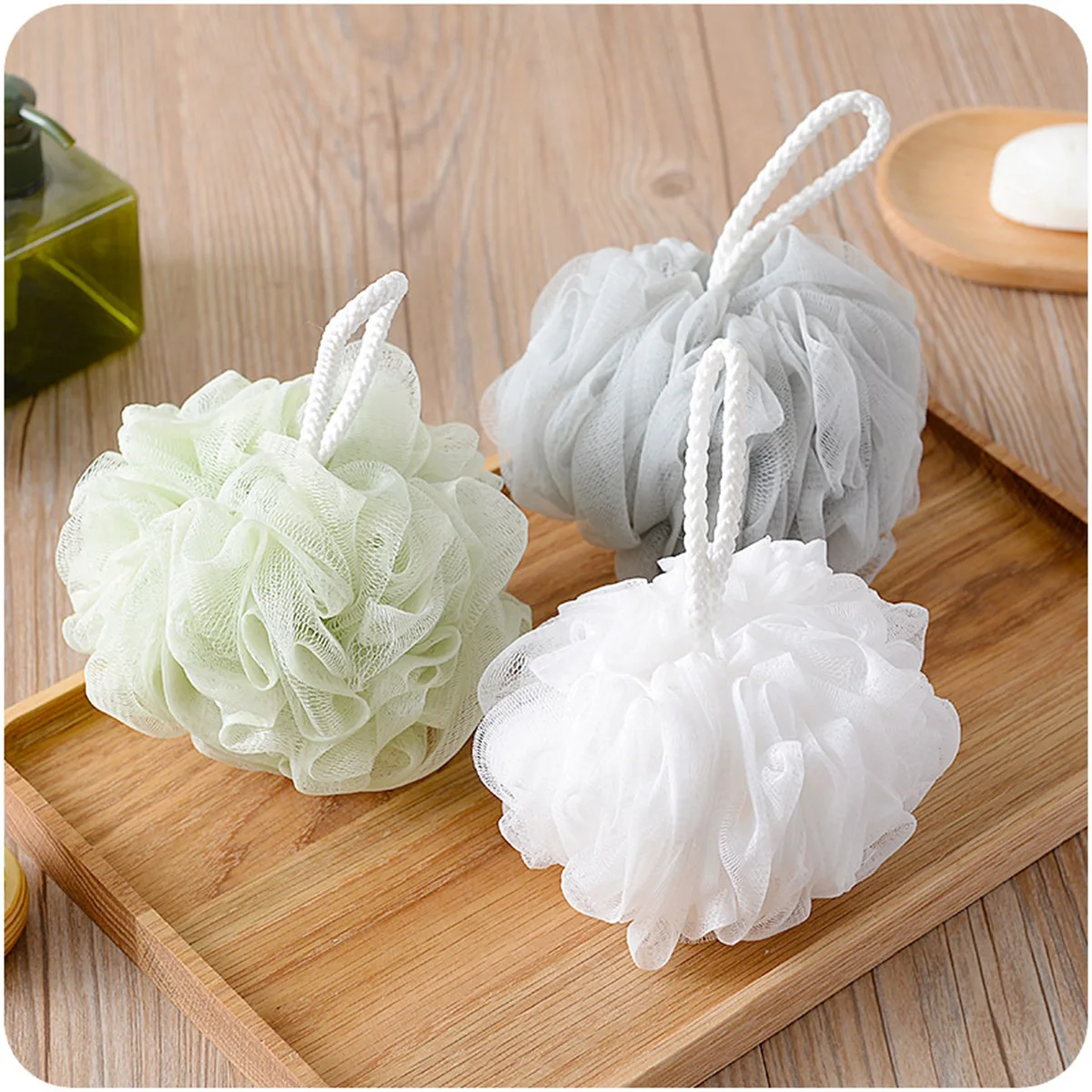 

4Pcs Bath Puff Mesh Sponge Gentle Scrubber Eco-Friendly Materials Well Made for Perfect Shower Shower Ball Bath Ball