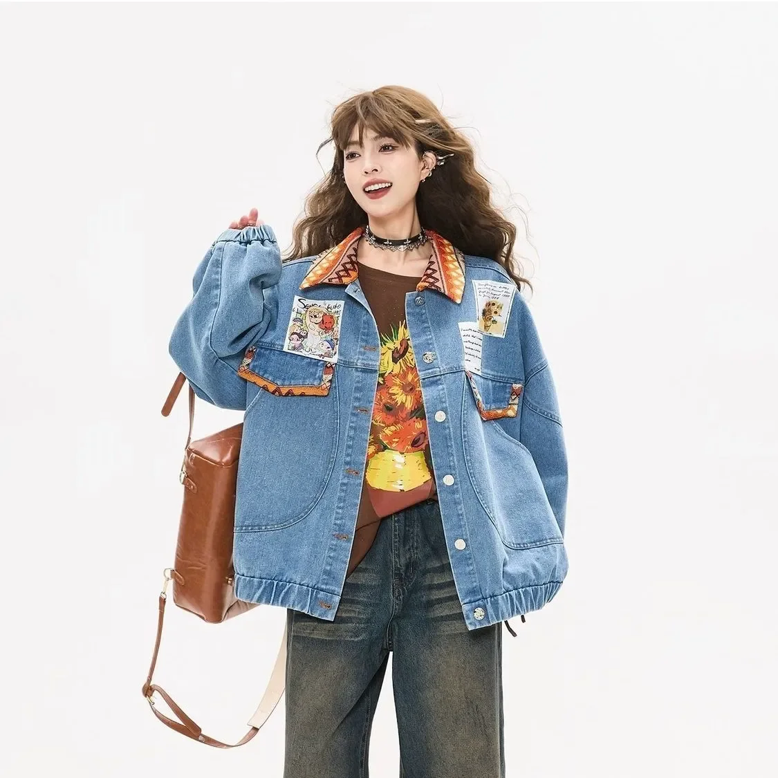 Womens Cartoon Cat Jacket2026 Woman Lantern Bubble Sleeve Jackets