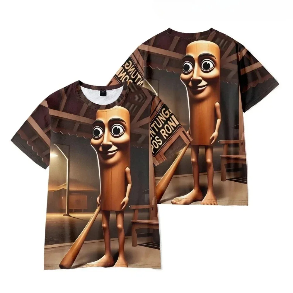 Rundhalsausschnitt, New AI Fashion TUNG SAHUR, sexy italienisches, ausgefallenes Cartoon-3D-Print-Herren-T-Shirt mit Schnelltrocknungsfunktion und atmungsaktivem Sport-T-Shirt-Familienset – Detail 4