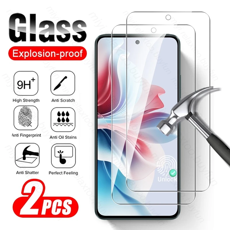 

2PCS 19D 9H Tempered Glass Screen Protector For Oppo Reno11 F 5F Protective Glass Opo Orro Reno11 F Reno 11F 11 F F11 5G HD Film