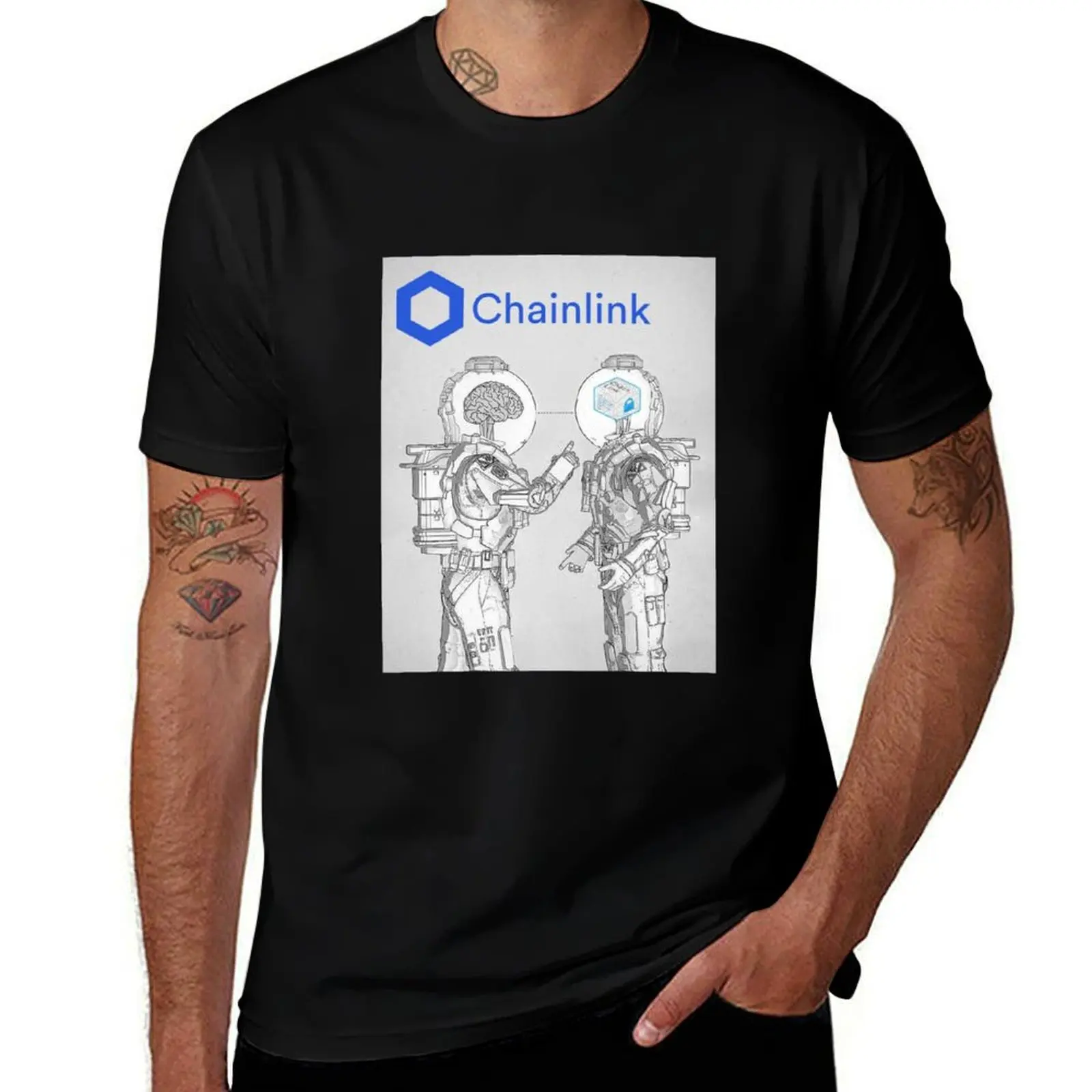 CONNECTION - Chainlink Art Design T-Shirt UV Sun Protection Tee Shirt
