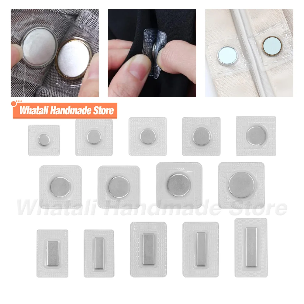 5Pairs PVC Invisible Hidden Metal Strong Magnetic Snaps Button Invisible Sew Magnetic Magnet Fastener For Handbag Clothing