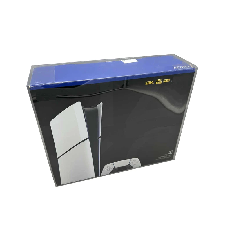 Caja transparente para PS5 Slim 2000 para Playstation 5, edición digital, caja de almacenamiento de plástico PET, caja de exhibición