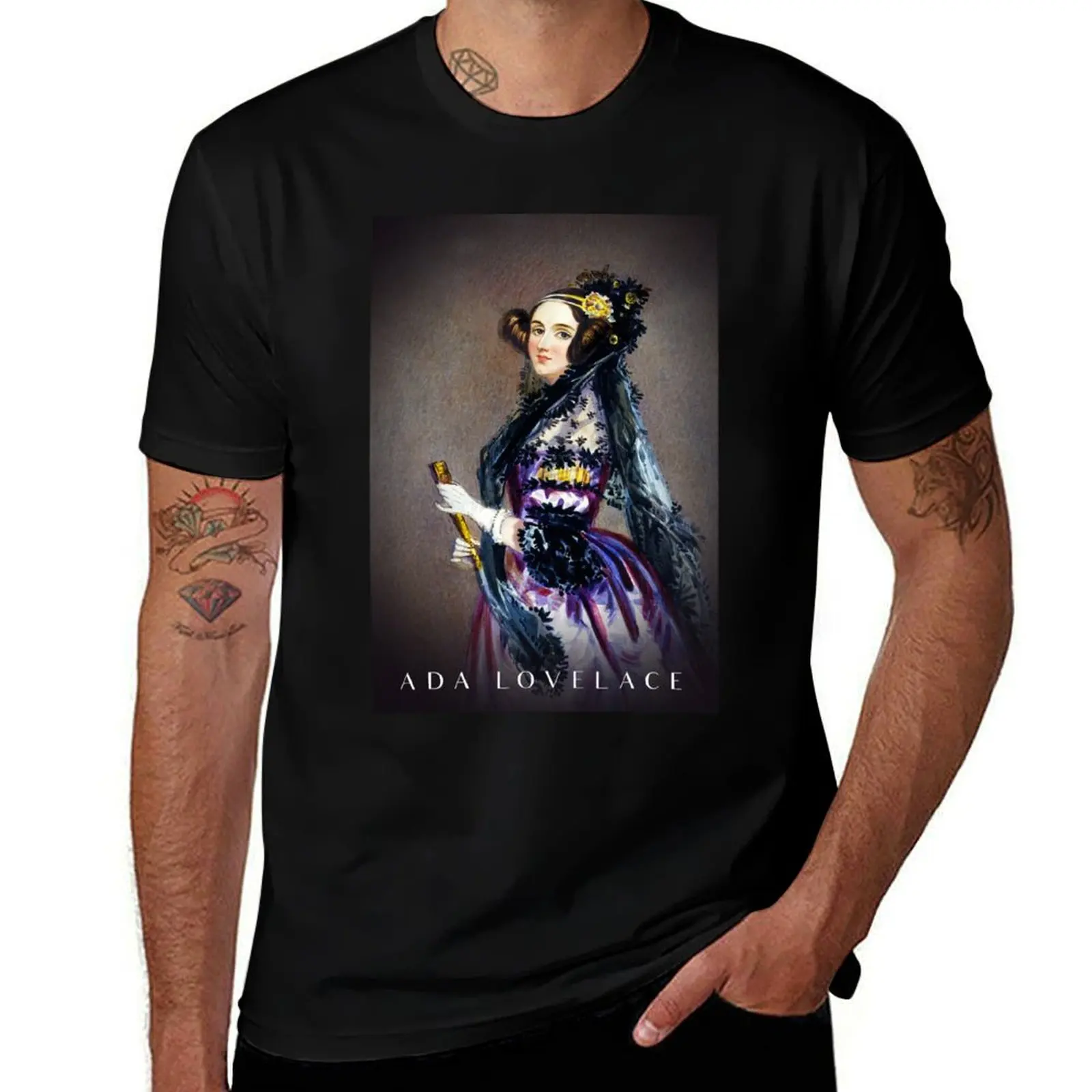 Ada Lovelace Portrait Female Coder Programmer Scientist T-Shirt Dry Fit Athletic Short Sleeve Shirt T-Shirt