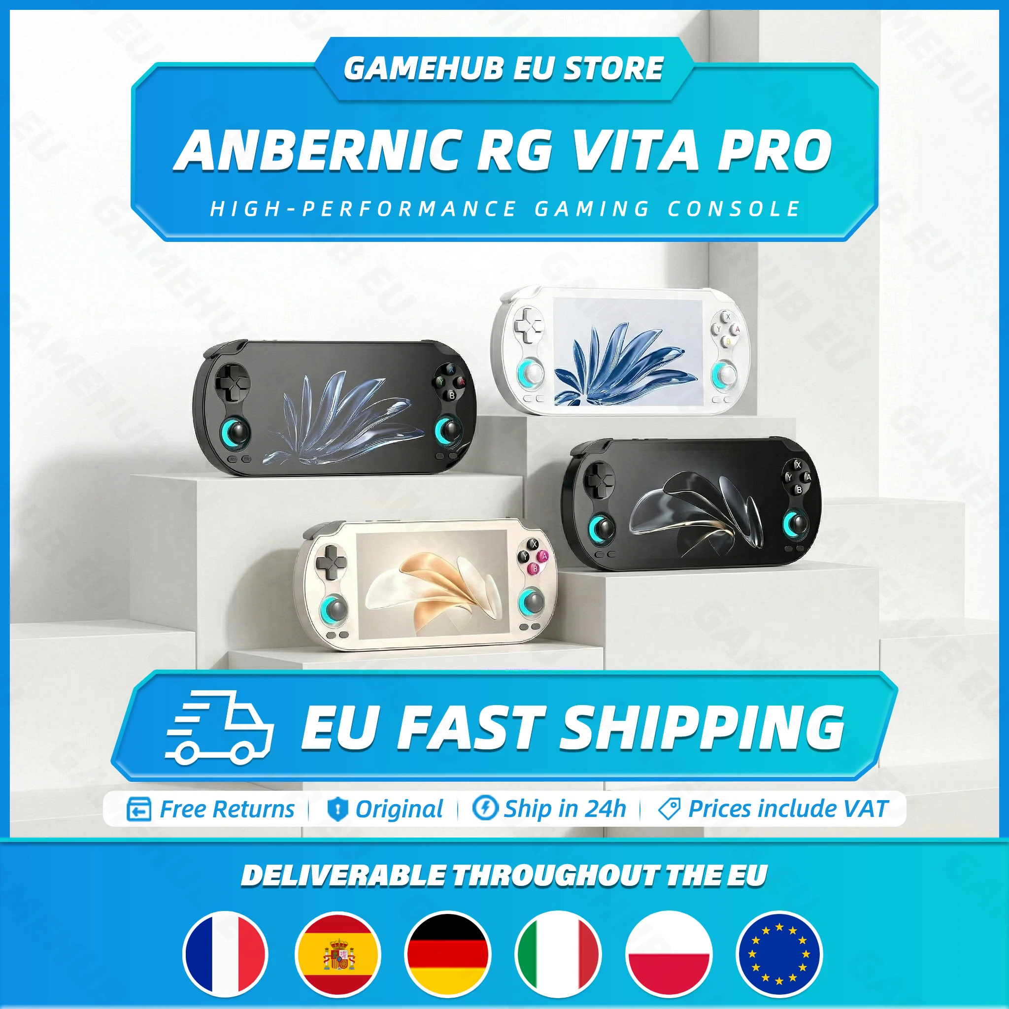 Console de jeu portable ANBERNIC RG VITA PRO, écran tactile INCELL de 5,5 pouces, sortie DP, système double Android 14 Linux, joystick à effet Hall