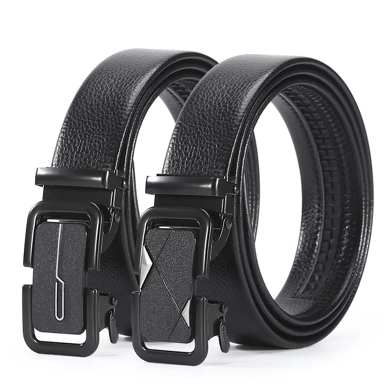 

New Men's Automatic Buckle Belt Classic Frosted Iron Buckle Men's Belt Business Fashion Middle-aged Young Designer Jeans Belt