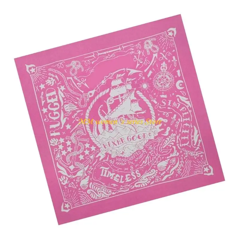 

Q39C Sailor Print Cotton Bandana Scarf Стильный модный головной убор Стилличный платок для женщин.