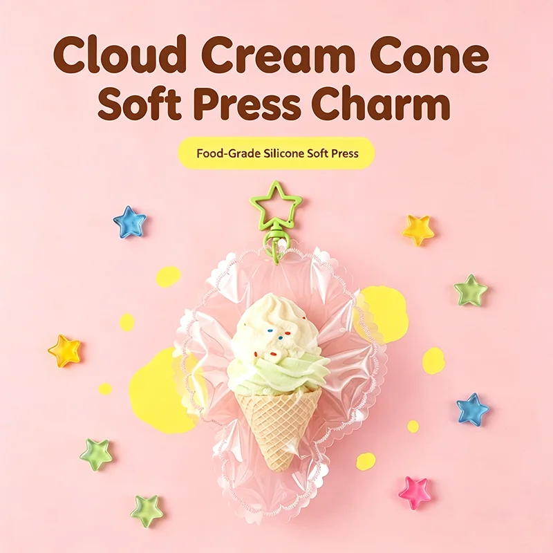 Creamy Cone Ice Cream Press Relaxation Creative Stress Relief Toy Home Decor Party Present Toys Adults Birthday Christmas Gifts