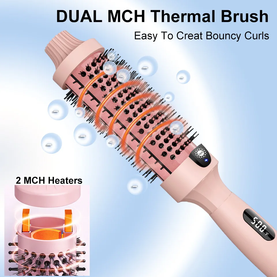Hair Dryer Brush Hot Comb Big Roll Spiral Wave Curling Hair Roller Fluffy High-ceiling Straight Curling Curling Iron Anti-scald view 4