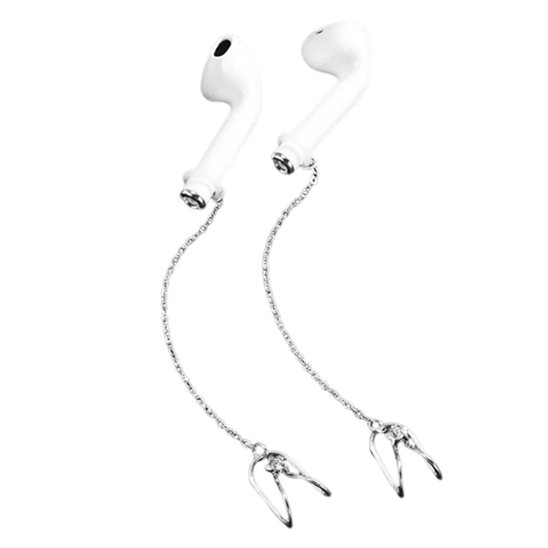 1 Pair Temperament Bluetooth Earphone Anti Loss Clip For Women's Earphone Protection Chain