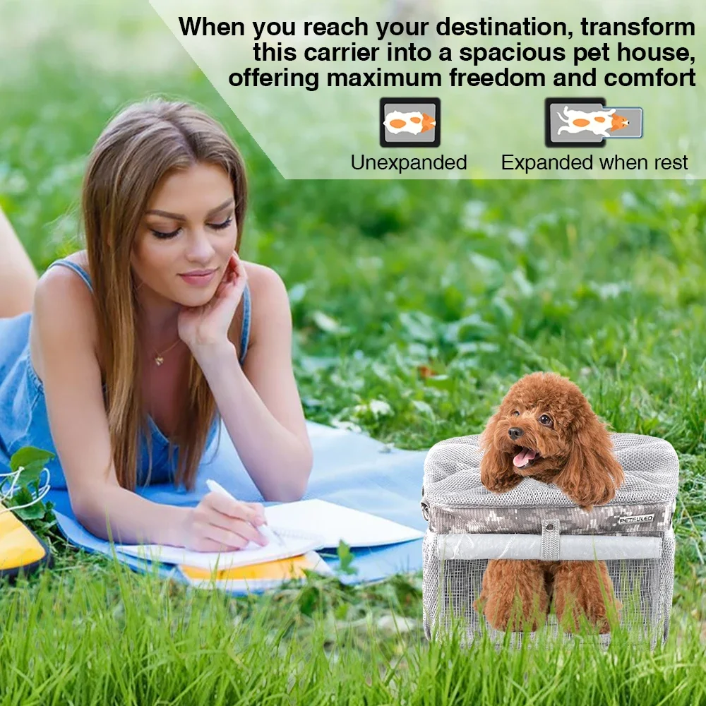 

Dog Bike Basket, Small Medium Pets Dog Basket for with Breathable Mesh, Removable Bicycle Basket Front Handlebar Bicycle Basket