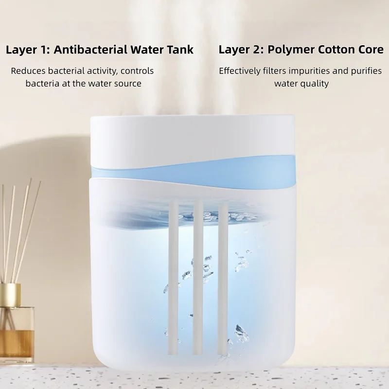 5L 3‑Nozzle Ultrasonic Humidifier Remote Control Cool Mist Humidifier for Bedroom Home Office