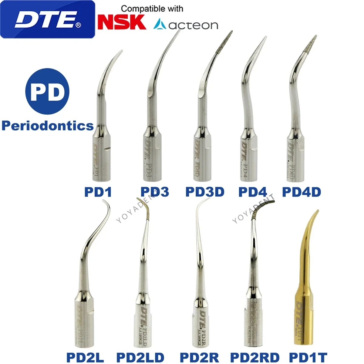 

Woodpecker DTE Dental Ultrasonic Scaler Tip Periodontics Tips Fit NSK SATELEC ACTEON Scaler Handpiece