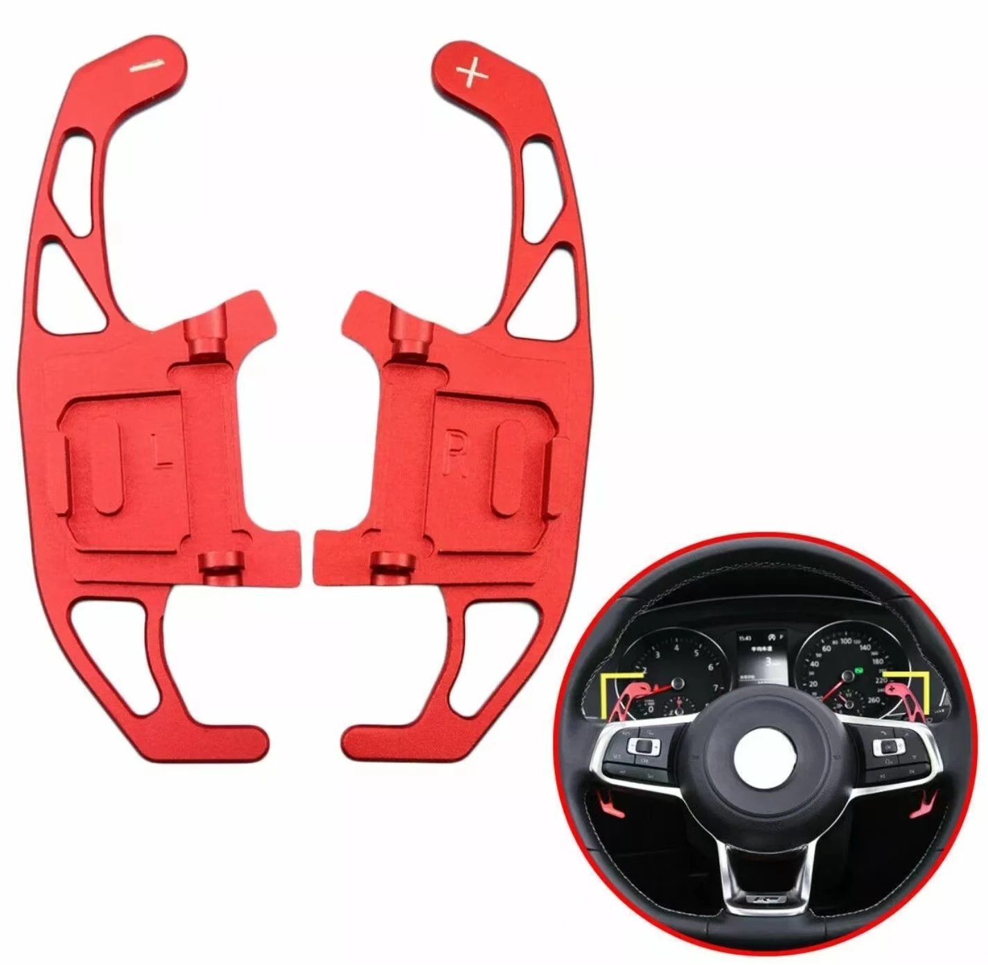 Paddle Shifter Lever Extensions For  Golf MK7 7.5 VII R GTI GTD TSI  Red new