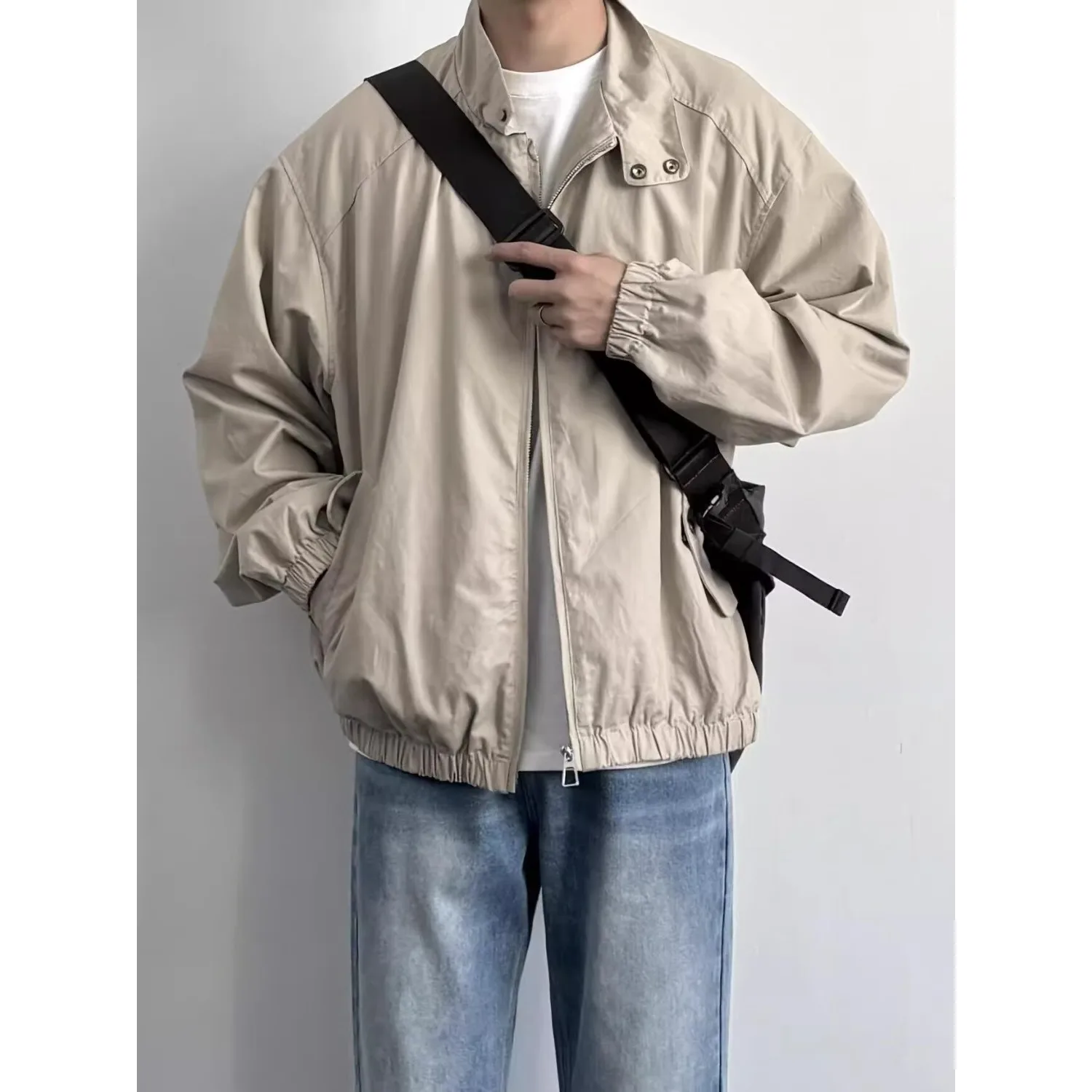 

Ретро-куртка Харрингтон в американском стиле для мужчин, весна-осень, модная свободная рабочая одежда, верхняя одежда, стильная куртка на молнии