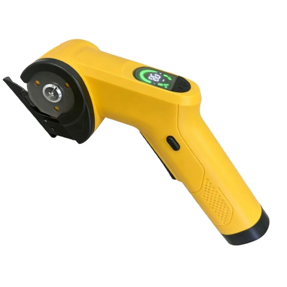 Yellow Cordless Electric Fabric Scissors Lithium For Battery Powered Handheld Cloth For Sewing Quilting DIY Leather Cardboard
