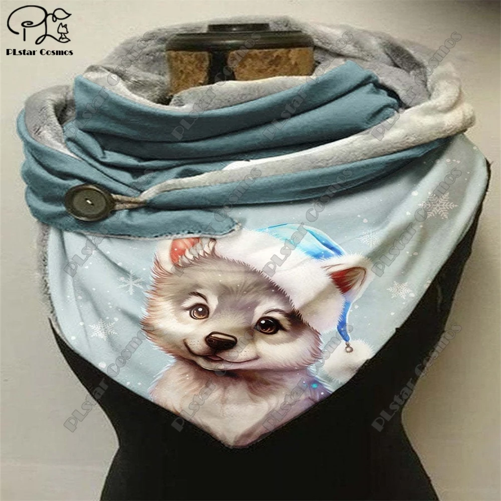 PLstar Cosmos 3D printed cat pattern warm shawl scarf spring and winter small triangle scarf female leisure series