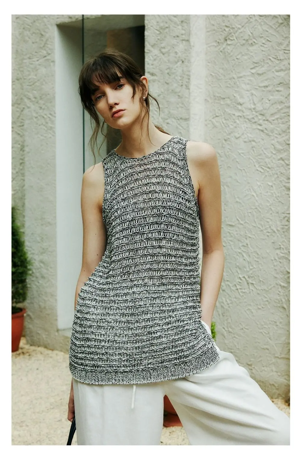 Gilet Gilet Gilet da donna sottile Halter Top Donna Autunno Colletto alla coreana Velluto a coste Argyle Spalline patchwork regolabili con intaglio Y2K