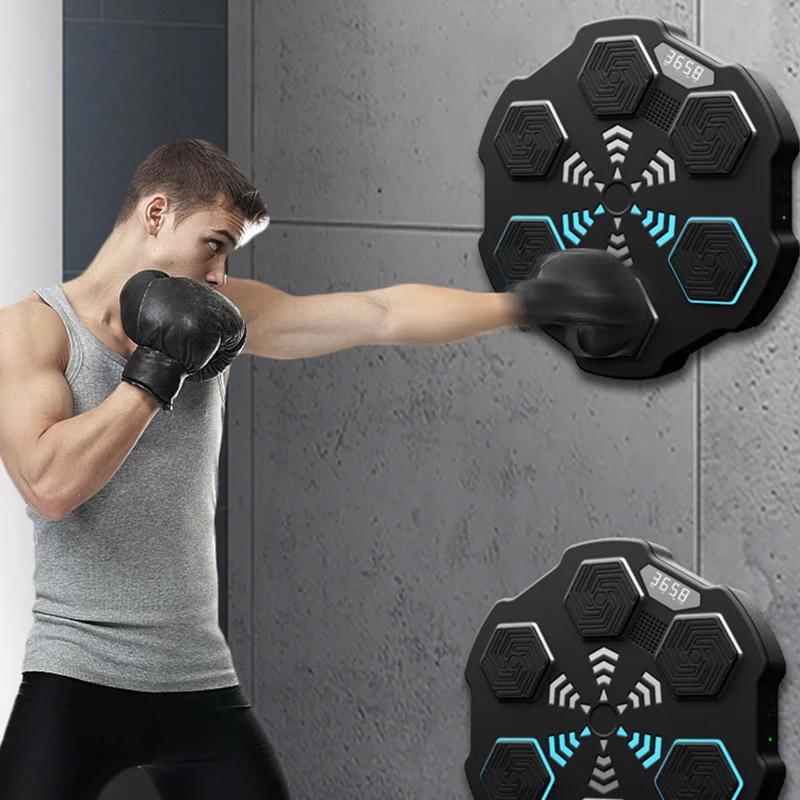 Music Boxing Wall Target Sandbag Fitness Strength Training Lighted Boxing Machine Smart Relaxing Electronic Wall Hanging Sandbag