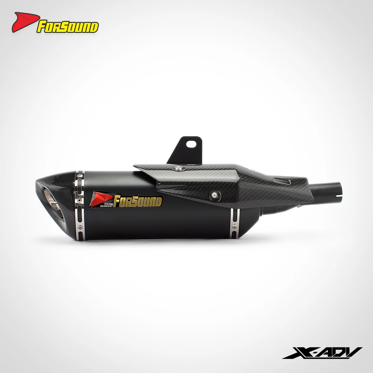 Sistema di Scarico Completo per Moto Forsound X-ADV 750 XADV750, Silenziatore Corto in Acciaio Inox