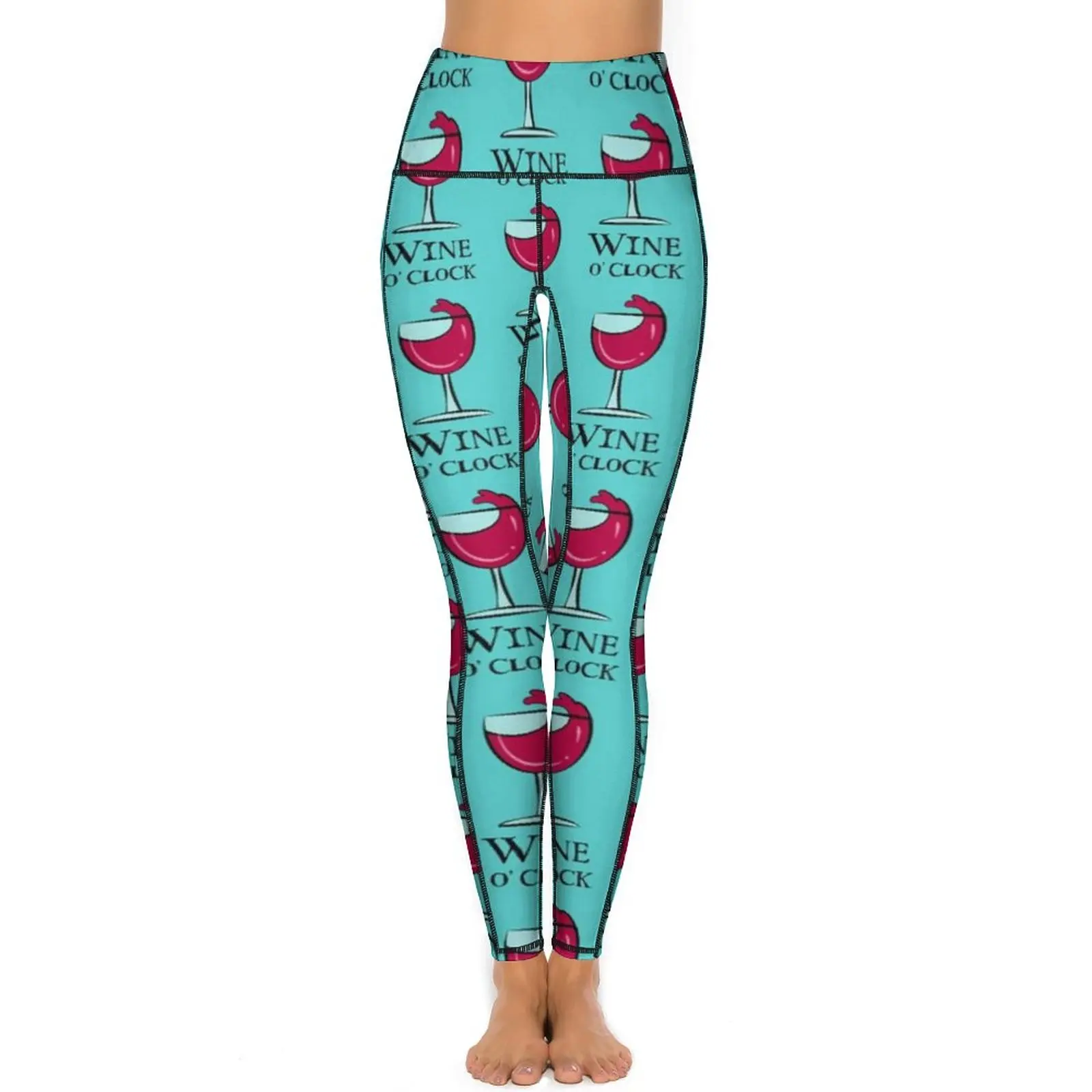 Red Wine Yoga Pants Pockets Funny Wine Print Leggings Sexy High Waist Aesthetic Yoga Sports Tights Design Fitness Gym Leggins