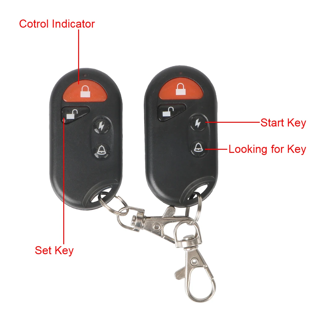 125db 12V 1Set Motorcycle Bike Security Alarm System Remote Control Speaker Anti-theft Scooter Key Shell Engine Start