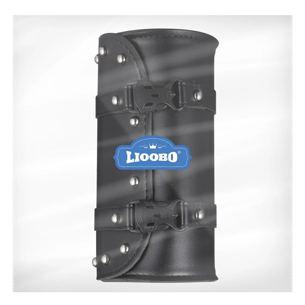Universal Motorcycle Saddlebag Black Waterproof Heavy-Duty Synthetic Tool Bag Round Storage Mounting Strap Motocycle