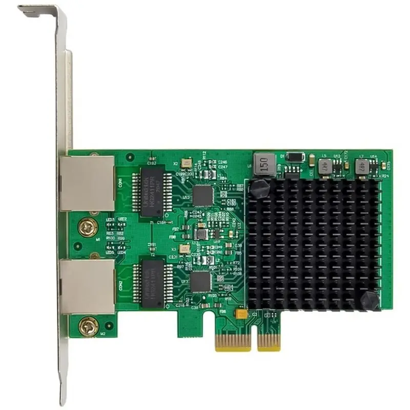 Desktop Pcie X1 Dual Port Network Adapter 2.5G 2 Port RJ45 Server Ethernet Card 1000Mbps For Windows/Linux For Window Linux