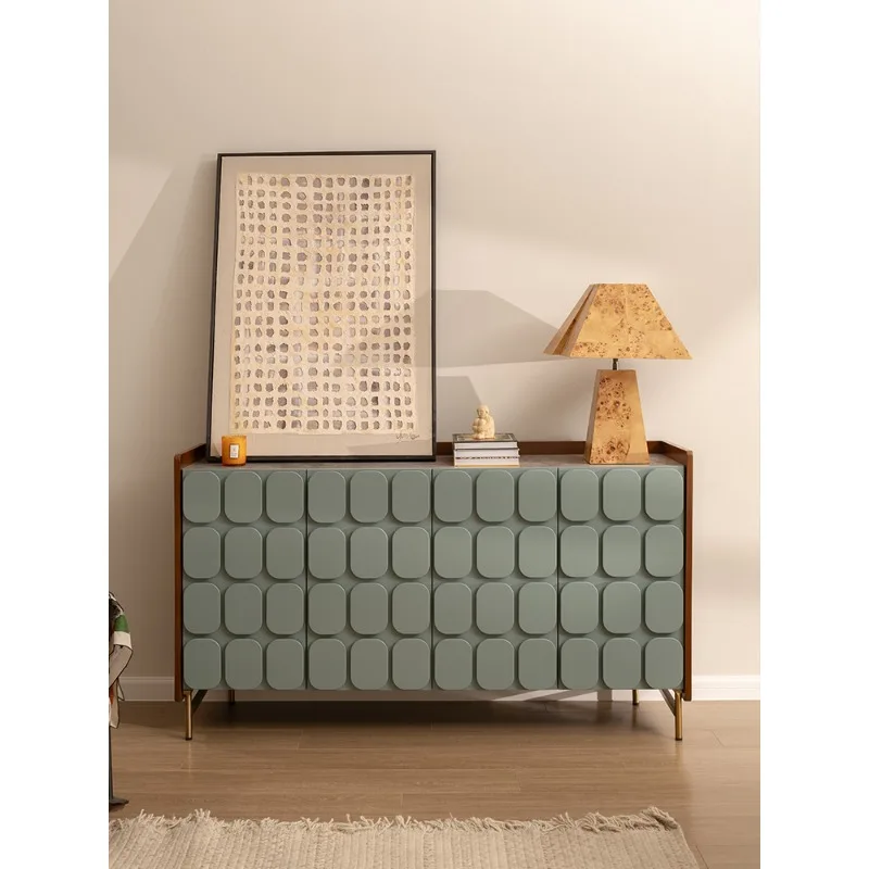 

Medieval oriental square round slate sideboard simple wall-against living/dining room storage cabinet