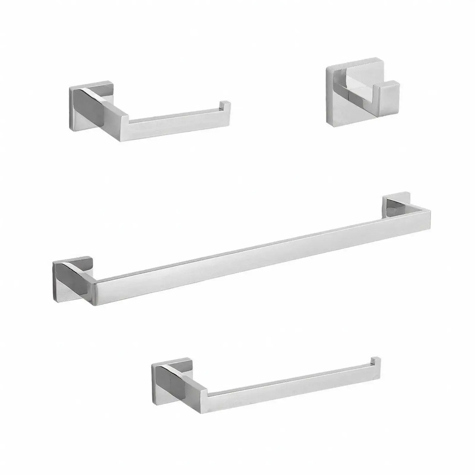 Stainless Steel Bathroom Towel Holder Kit Wall Mounted Bar Toilet Paper Rack Towel Loop Dressing Hook for Bathroom Shelf