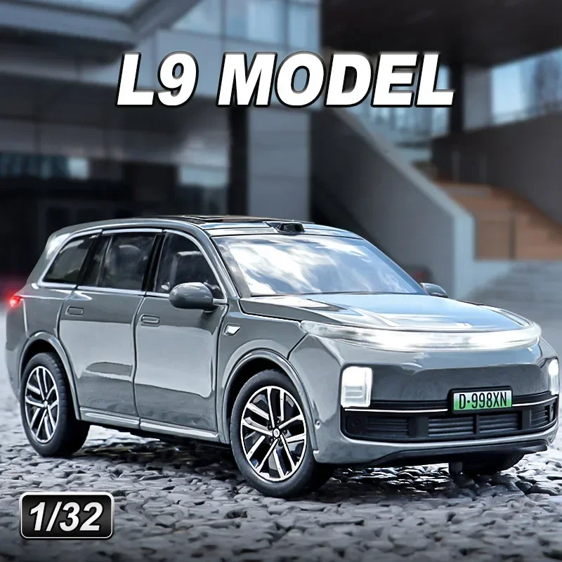 

1:32 LEADING IDEAL L9 SUV New Energy Alloy Car Model Diecast Metal Vehicles Model Sound Light Simulation Ornament Kids Toy Gift