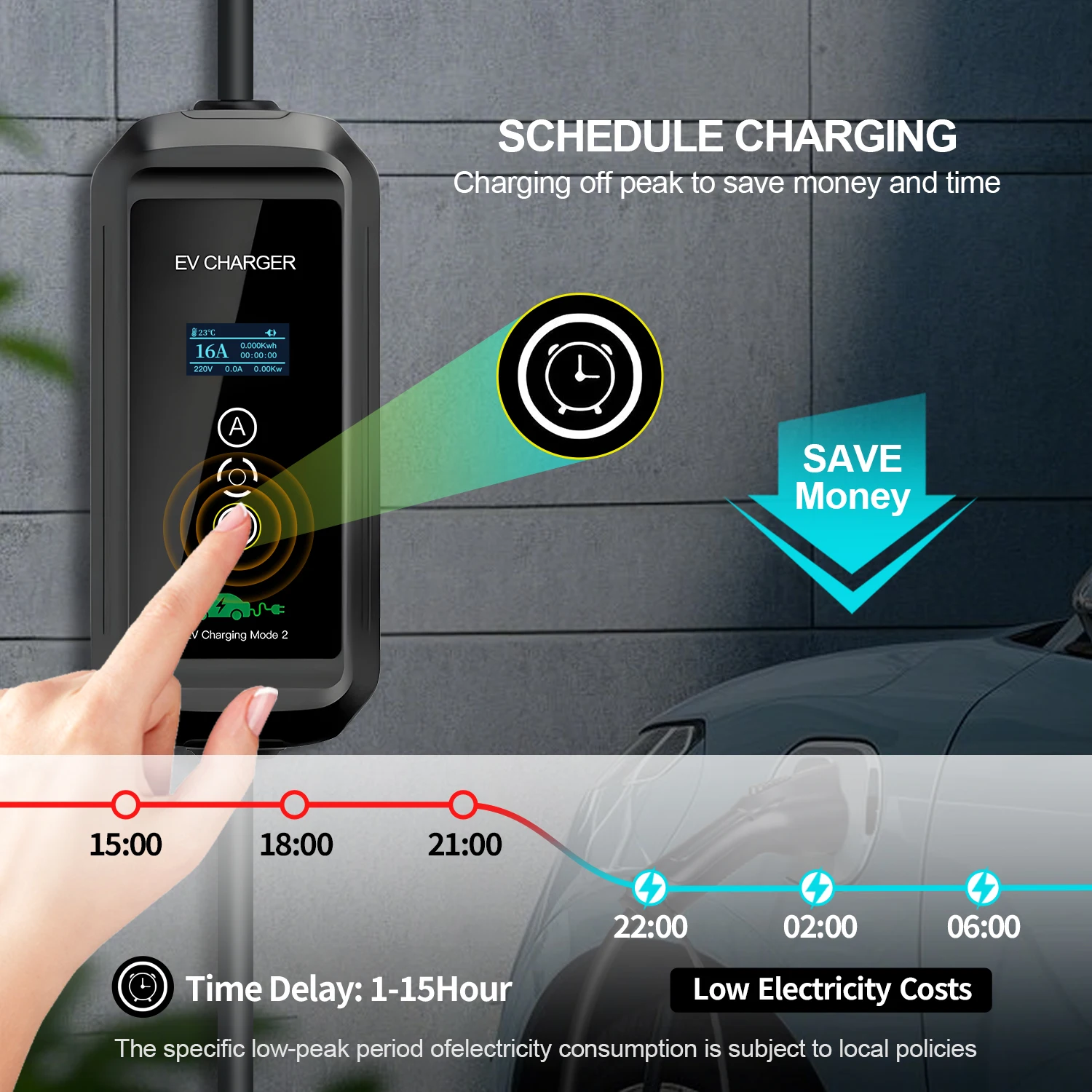 Kolanky 3.6KW التيار المتناوب شاحن سيارات كهربائية محمول Type2 IEC 62196 موصل قابس 16A 1 المرحلة محطة شحن صندوق الحائط للمركبات الكهربائية #5