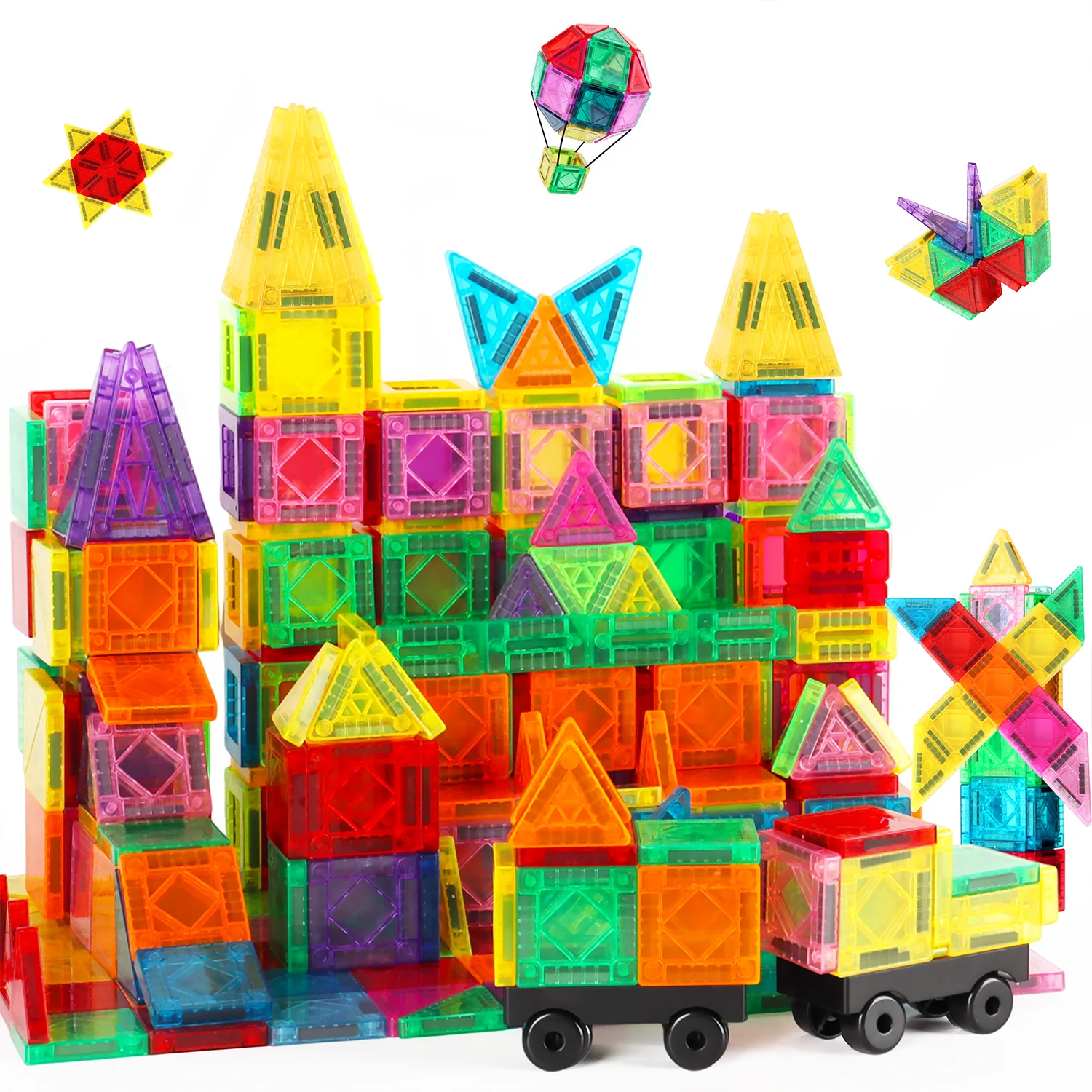 Mini Magnetic Tile Magnetic Piece Toy, with Iron Box for Easy Portability, Magnetic Building Blocks, Can Be Played Anywhere, Easy to Store, Suitable for Holiday and Birthday Gifts