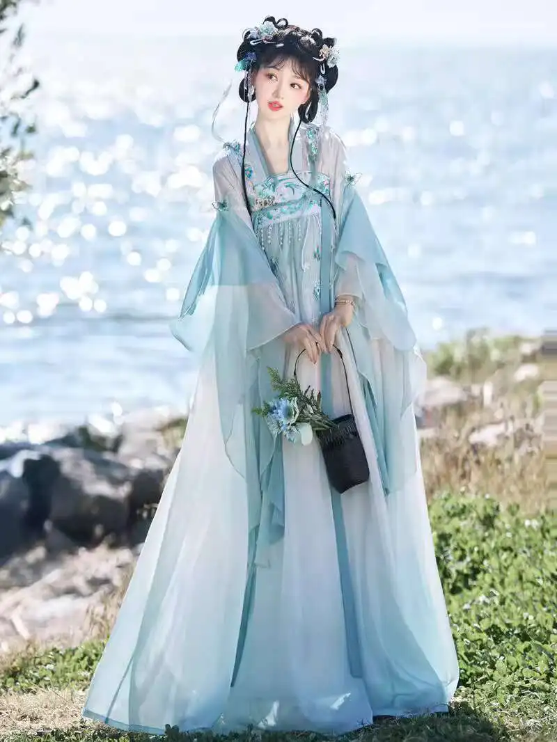

New Hanfu Womensfashion Chest Length Skirt Chinese Style Ancient Costume Han Elements Fiesta Carnival Halloween Cos Cosplay